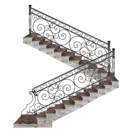 Wrought iron staircase E0038