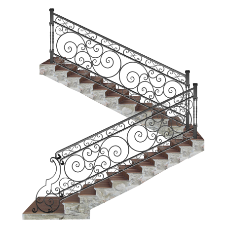 Wrought iron staircase E0038
