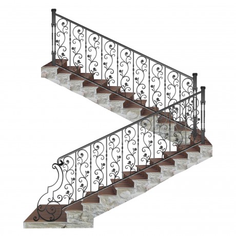 Wrought iron staircase E0015
