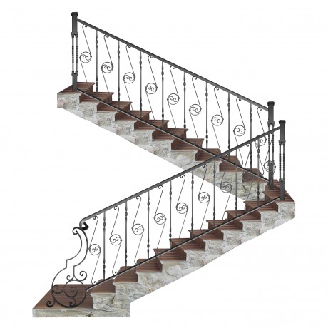 Wrought iron staircase E0017
