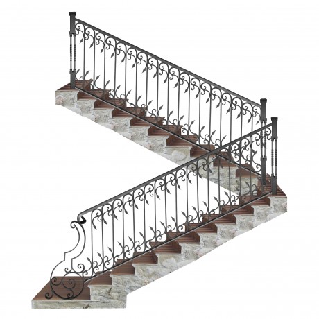 Wrought iron staircase E0020