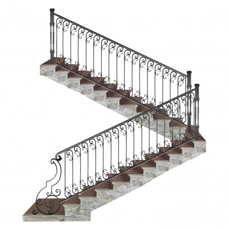 Wrought iron staircase E0022