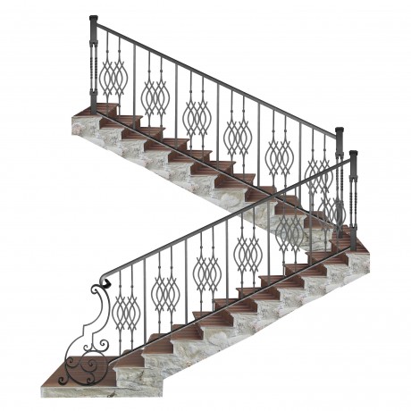 Wrought iron staircase E0023