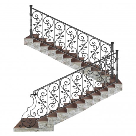 Wrought iron staircase E0036