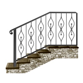 Wrought iron staircase E0040