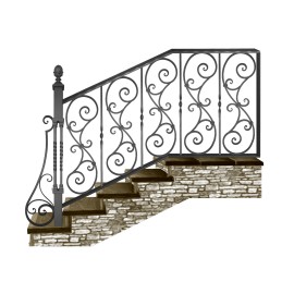 Wrought iron staircase E0043