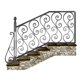 Wrought iron staircase E0044