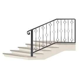 Wrought iron staircase E0045