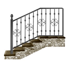 Wrought iron staircase E0059