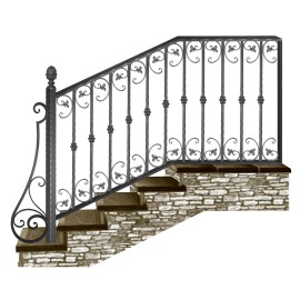 Wrought iron staircase E0060