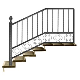 Wrought iron staircase E0073