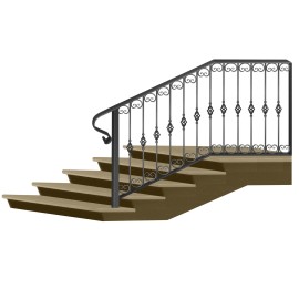 Wrought iron staircase E0077