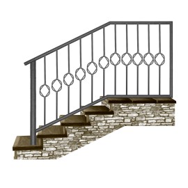 Wrought iron staircase E0089