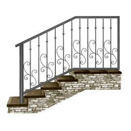 Wrought iron staircase E0091