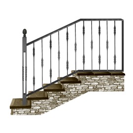 Wrought iron staircase E0099