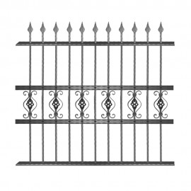 Wrought iron fence V0069