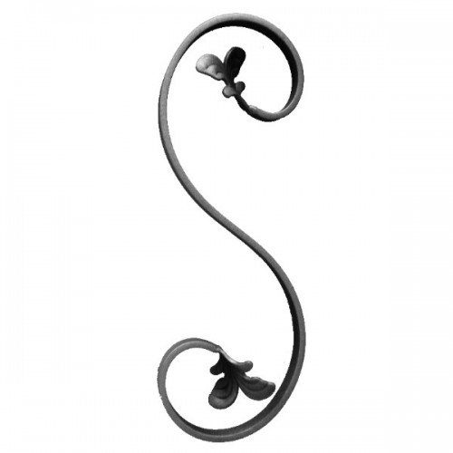 S with wrought iron leaves 005-08