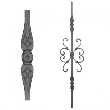 Wrought iron stamped heavy bar 556-10