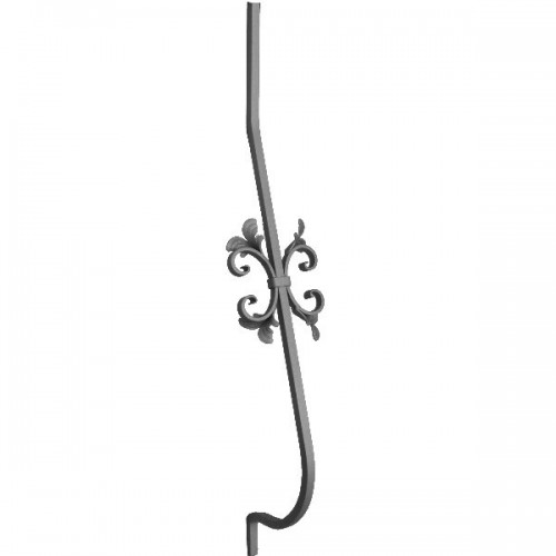 Wrought iron curved heavy bar 950-05