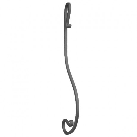 Wrought iron curved heavy bar 952-04