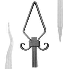 Wrought iron striped spear
